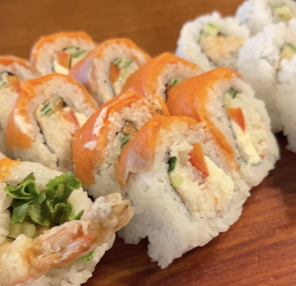 Sushi Mura - Dynamite Roll, Smoked Salmon Cream Cheese Roll, Chopped Scallop Roll