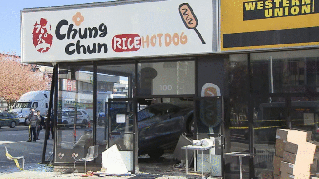Former Chung Chun Location in Richmond with Tesla Crashed in - Source: City News Vancouver