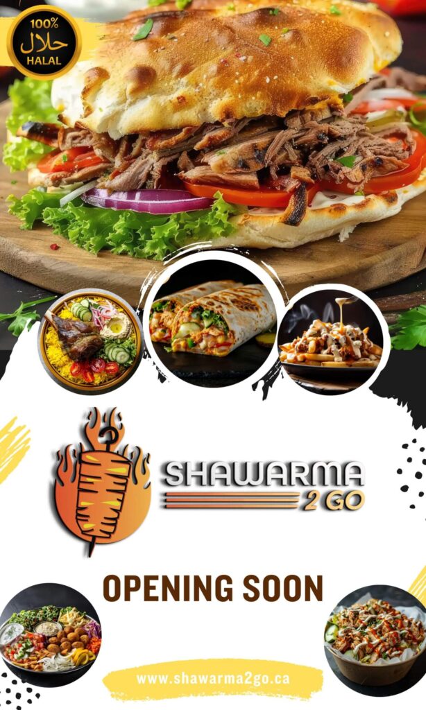 Shawarma2Go Opening Soon Poster on their website