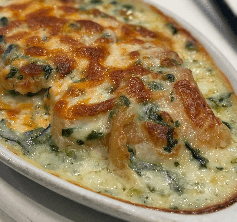 Baked Basa Fillet & Spinach on Rice 