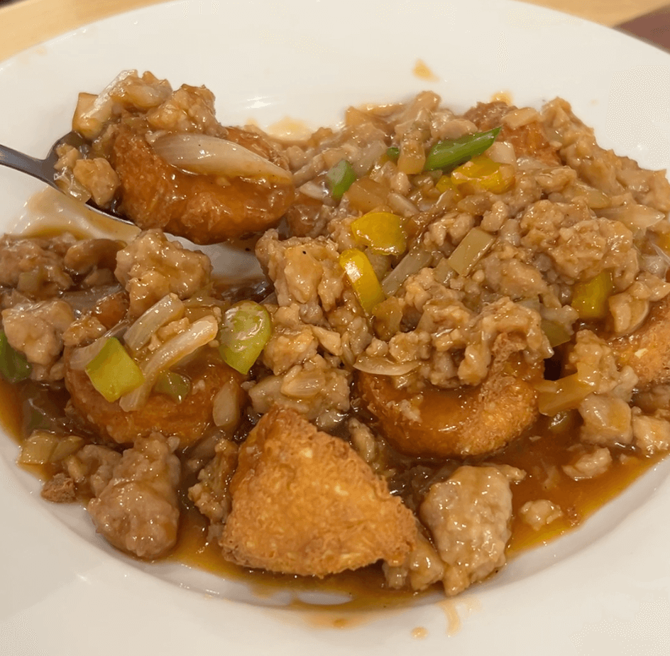 egg tofu with chilli minced pork