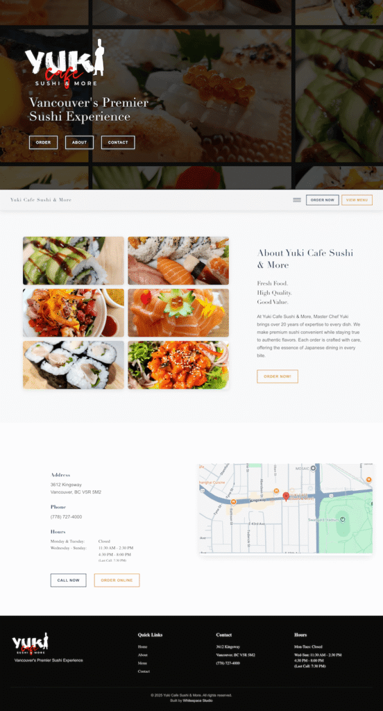 Yuki Cafe Landing Page build by BiteBuddy