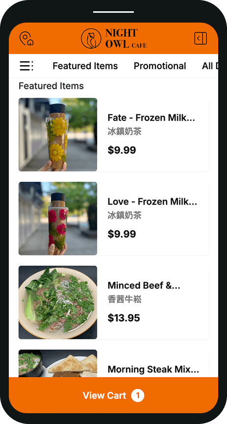 BiteBuddy online ordering page