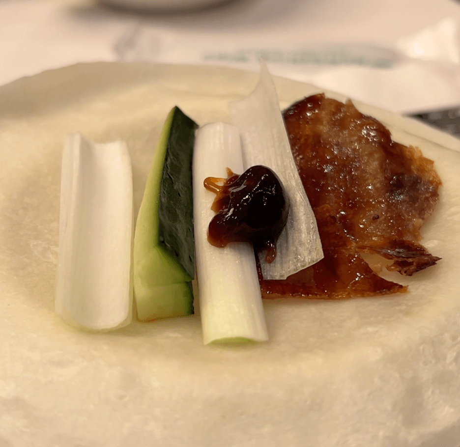 How to eat peking duck step 1
