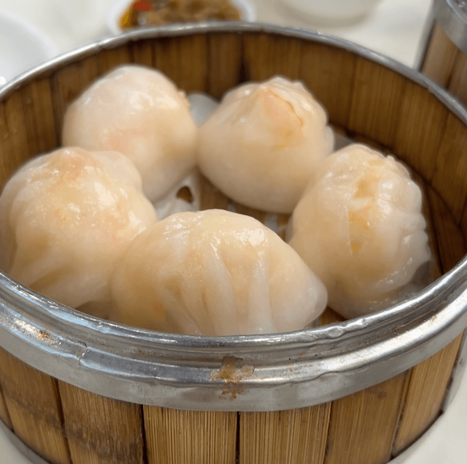shrimp dumplings (har gow) at Kam Tou