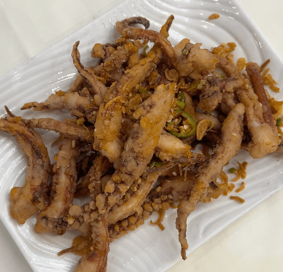 deep fried squid tentacles at kam tou