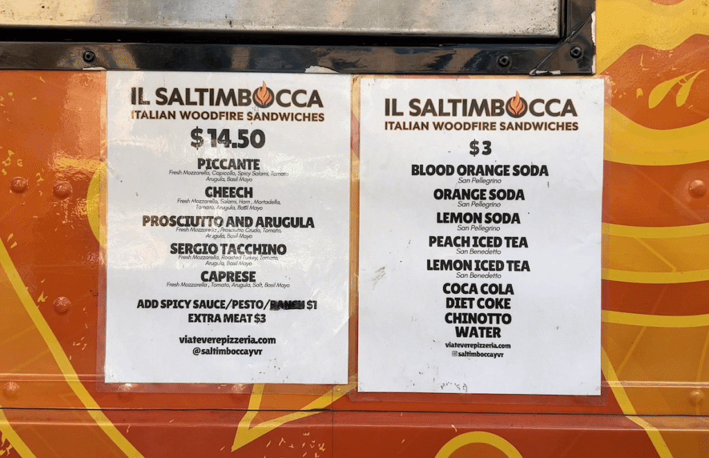 Il Saltimbocca Menu