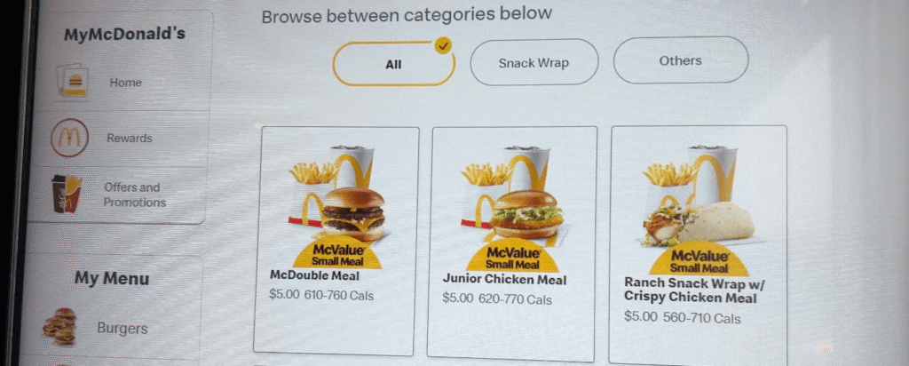 McDonald's McValue Meals Kiosk
