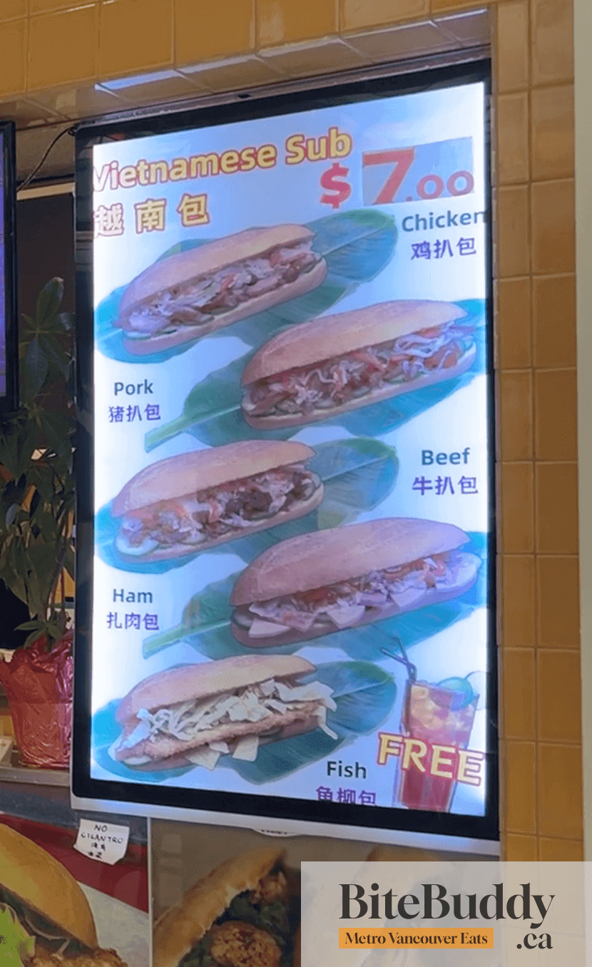 Villa Vietnamese Menu