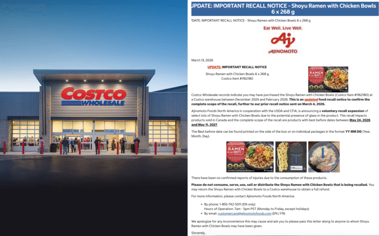 Costco Recalls March 2026