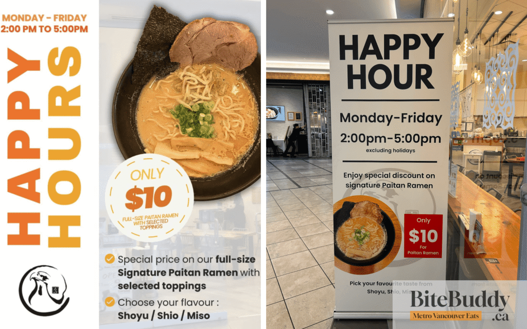 Happy hour deal at Ramen Taka