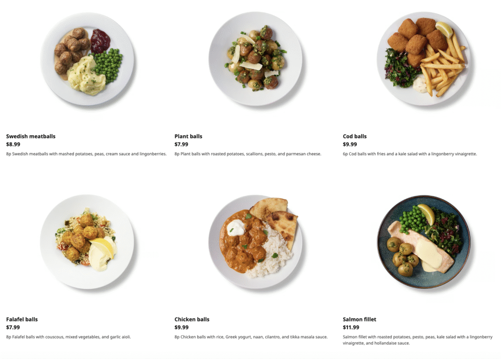 Ikea menu items eligible for swedish thursdays