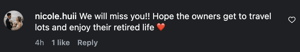 Seto japanese restaurant instagram comment