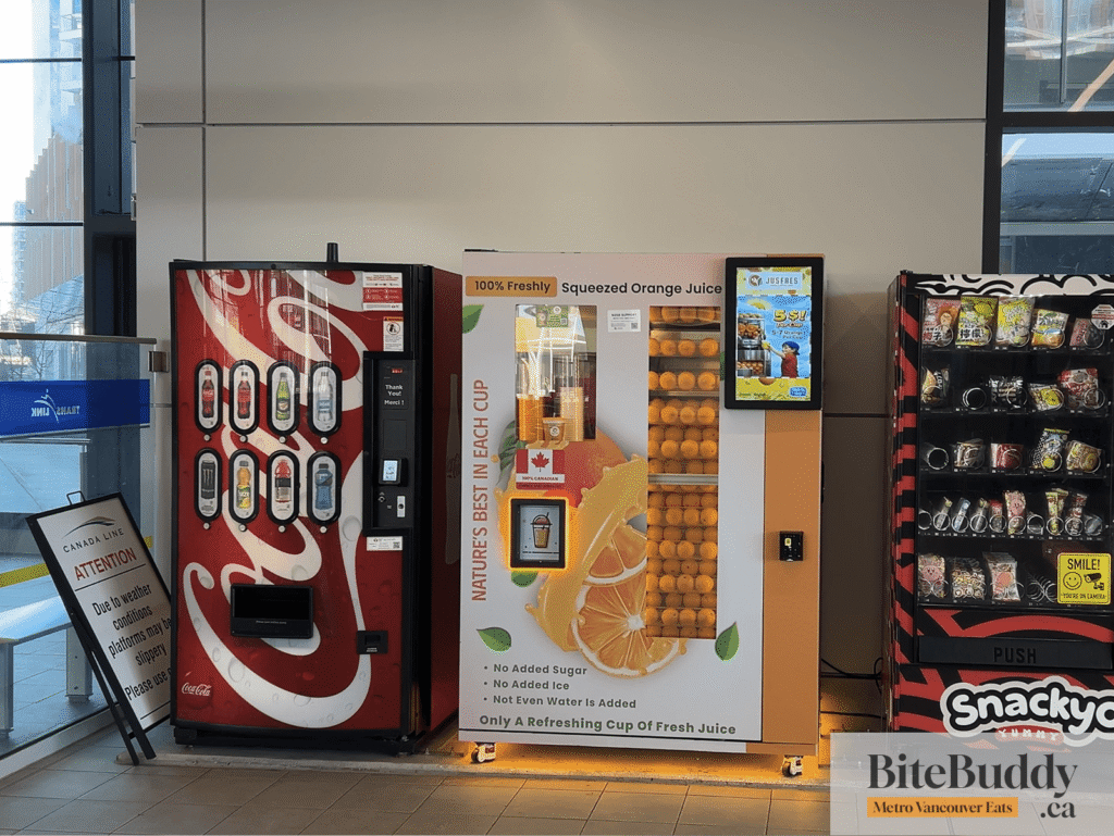 JusFres Orange Juice Machine at Capstan Station, Richmond