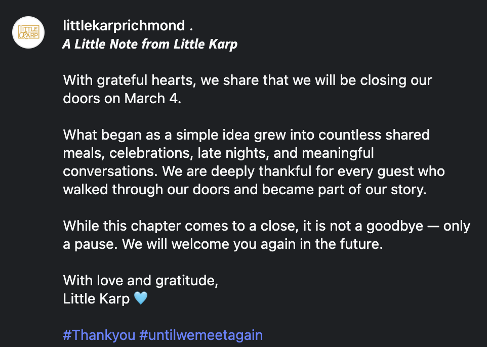 Final Message from Little Karp