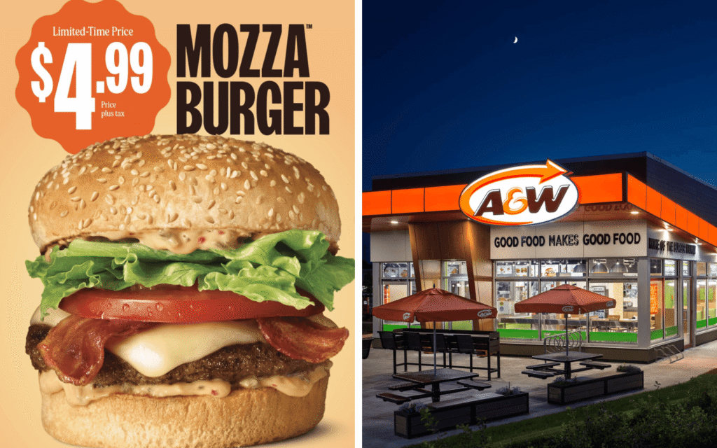 A&W Mozza Burger for $4.99