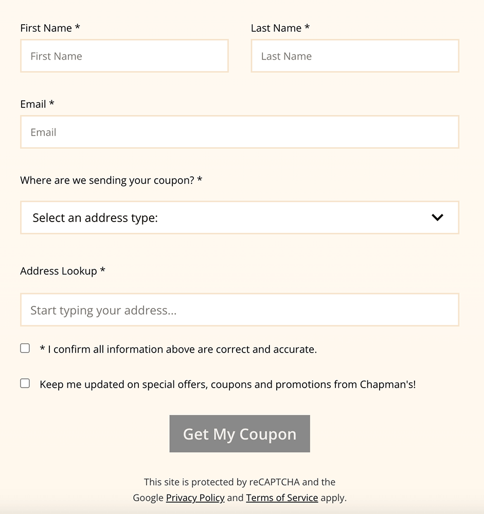 Chapman's Annual 2026 Ice Cream Coupon TOS