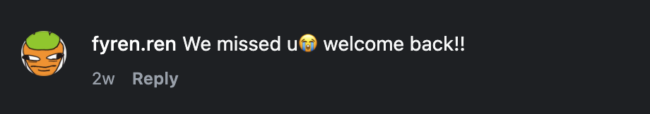 Cherry's Food House returns instagram comment
