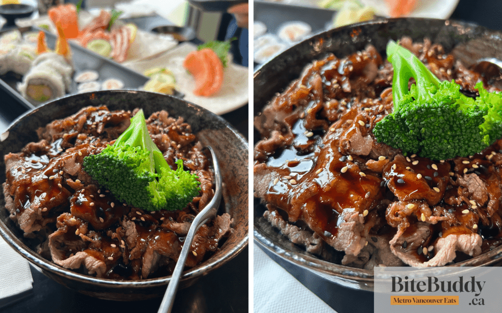 beef teri donburi at Sushi Lovers