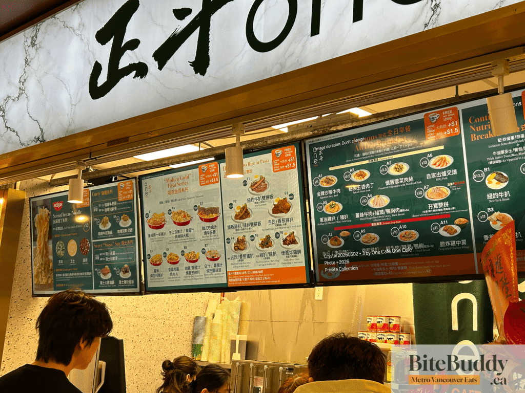One Cafe crystal mall menu