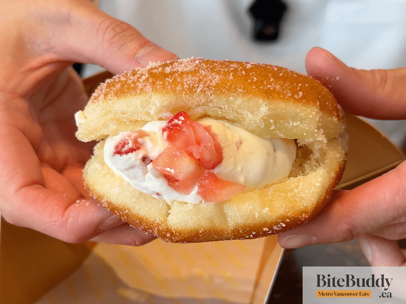 Strawberry and Cream Brioche Donut at Mello