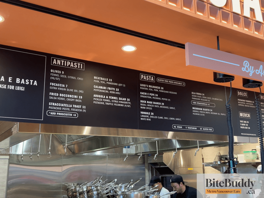 Pasta E Basta Menu