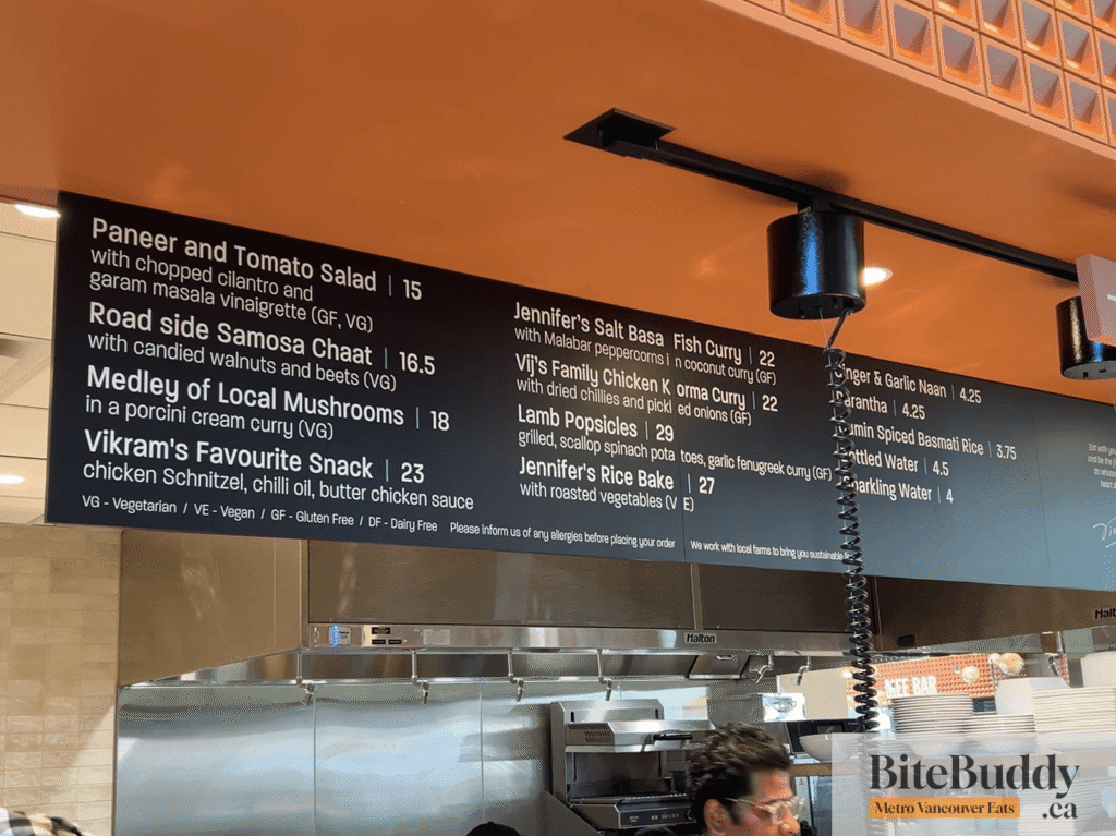 Peacock Menu
