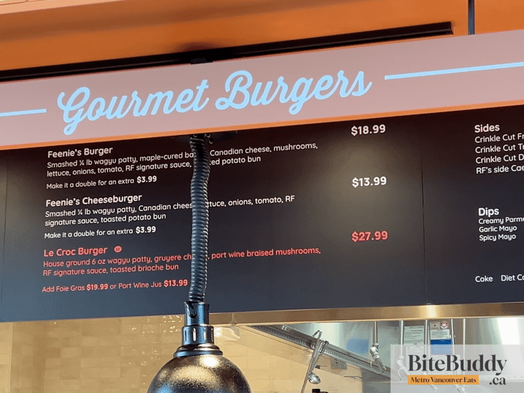 Feenie's Menu
