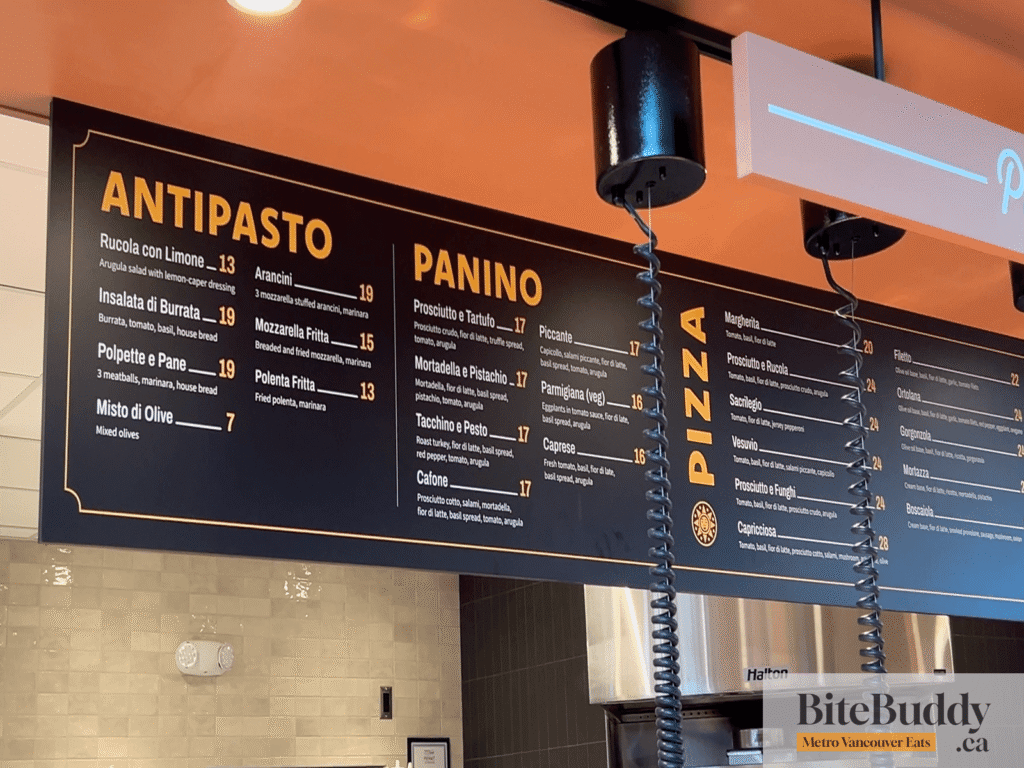 Via Tevere Menu 