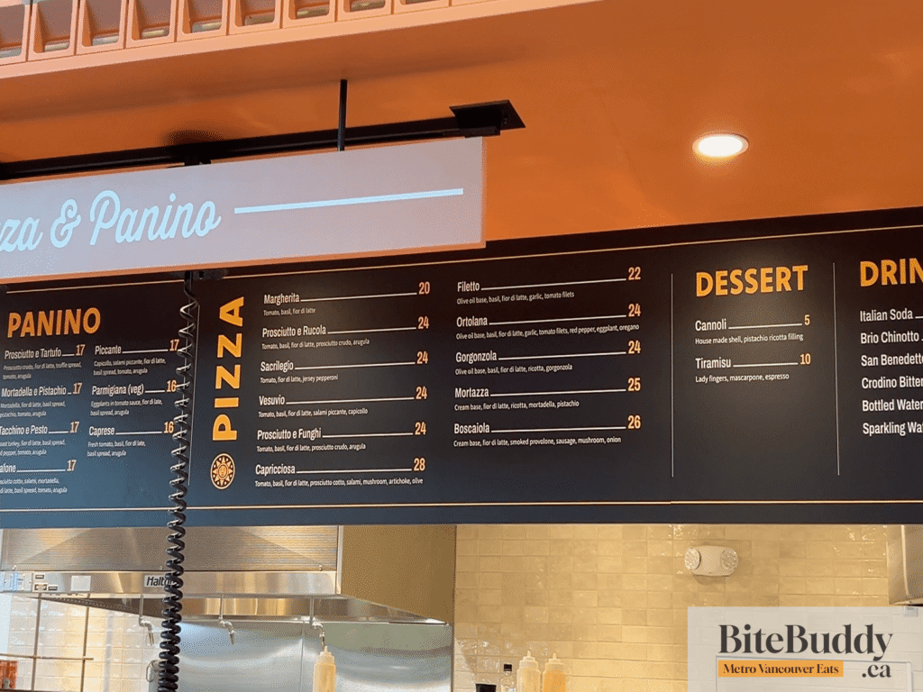 Via Tevere Menu 