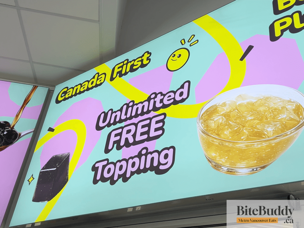 Free unlimited toppings at dollar boba