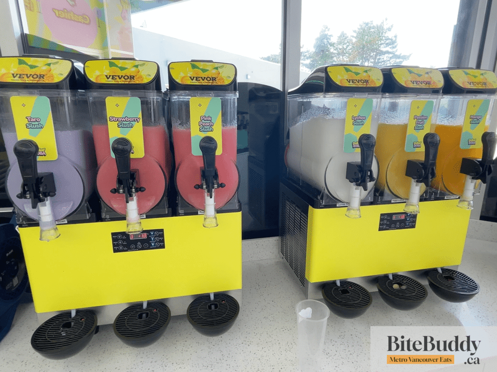 Slush options at Dollar Boba